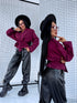 "BURGUNDY SPRITZ" - suede-like jacket